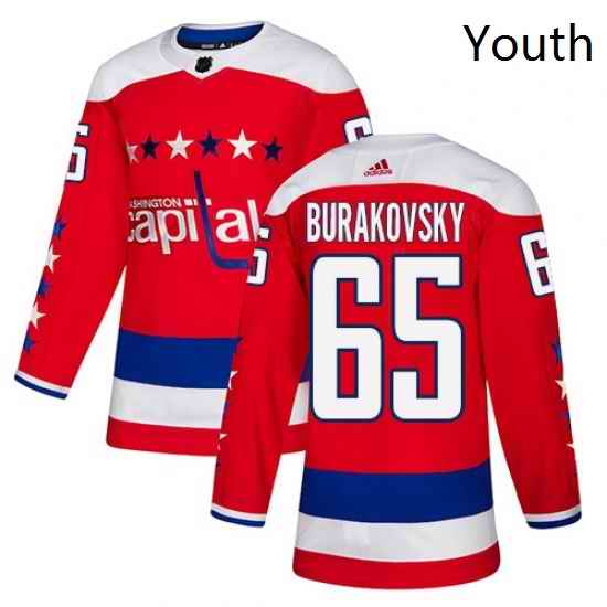 Youth Adidas Washington Capitals 65 Andre Burakovsky Authentic Red Alternate NHL Jersey